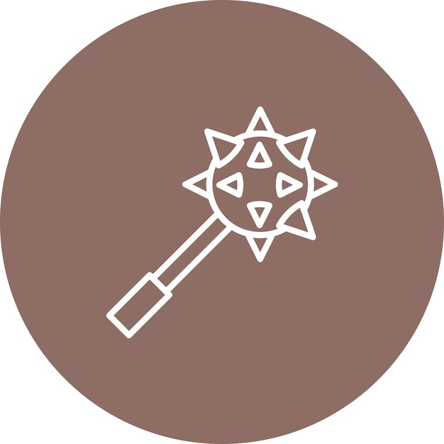 Ilustración del icono vectorial de Mace de un conjunto de iconos medievales