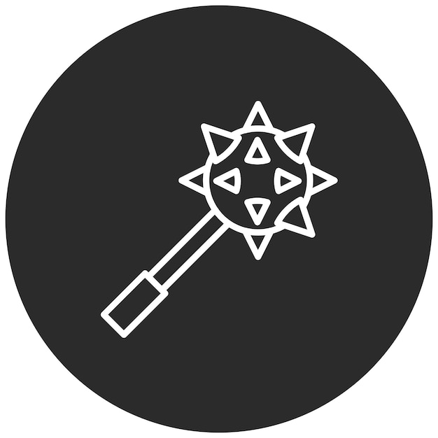 Ilustración del icono vectorial de Mace de un conjunto de iconos medievales