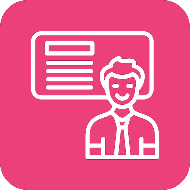 Ilustración del icono vectorial del maestro del conjunto de iconos de De vuelta a la escuela