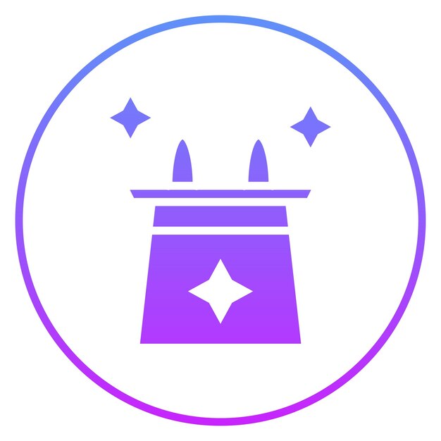 Ilustración del icono vectorial de Magic Trick del conjunto de iconos de entretenimiento