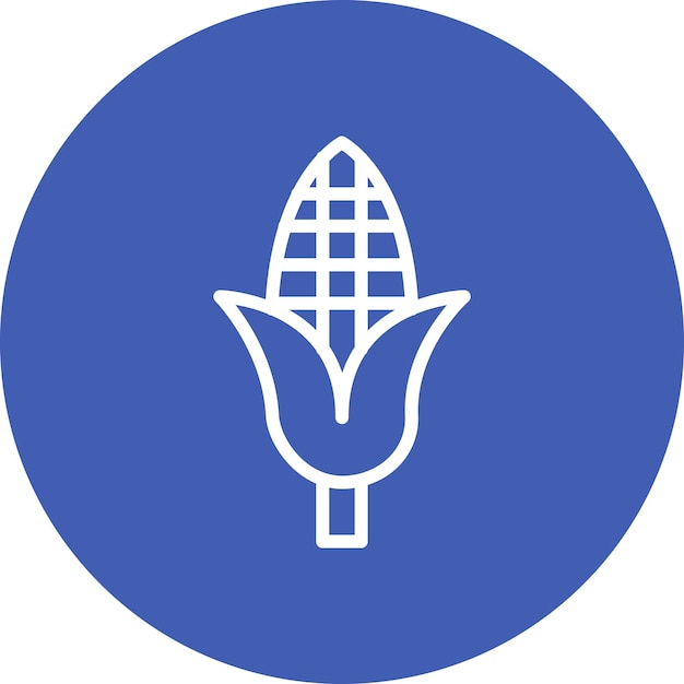 Ilustración del icono vectorial del maíz del conjunto de iconos de la aldea