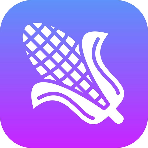 Ilustración del icono vectorial del maíz del conjunto de iconos de otoño
