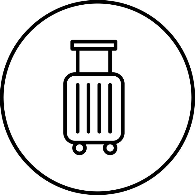 Ilustración del icono vectorial de la maleta del conjunto de iconos de bodas
