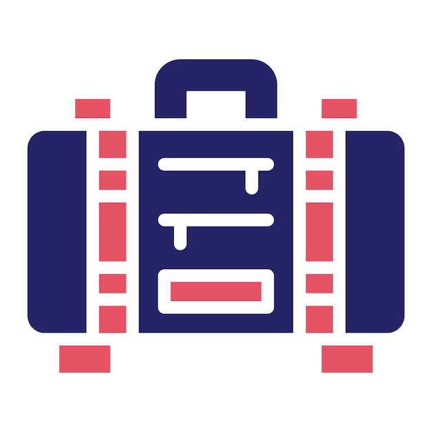 Ilustración del icono vectorial de la maleta del conjunto de iconos de Inmigración