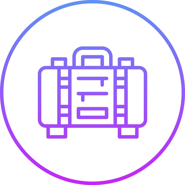 Ilustración del icono vectorial de la maleta del conjunto de iconos de Inmigración