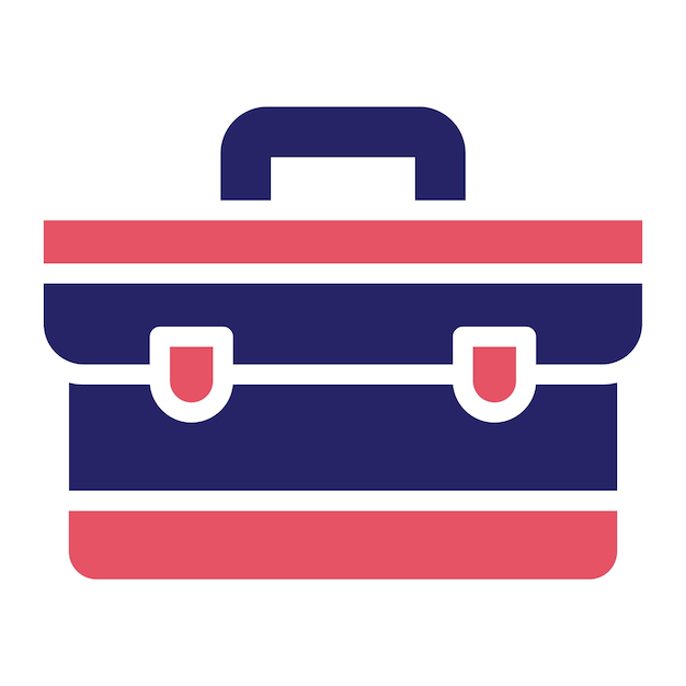 Ilustración del icono vectorial del maletín del conjunto de iconos de Inmigración