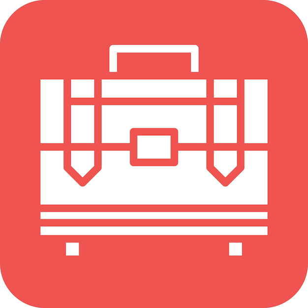 Ilustración del icono vectorial del maletín del conjunto de iconos de negocios