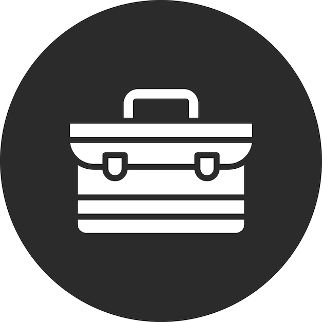 Ilustración del icono vectorial del maletín del conjunto de iconos de papelería de la oficina