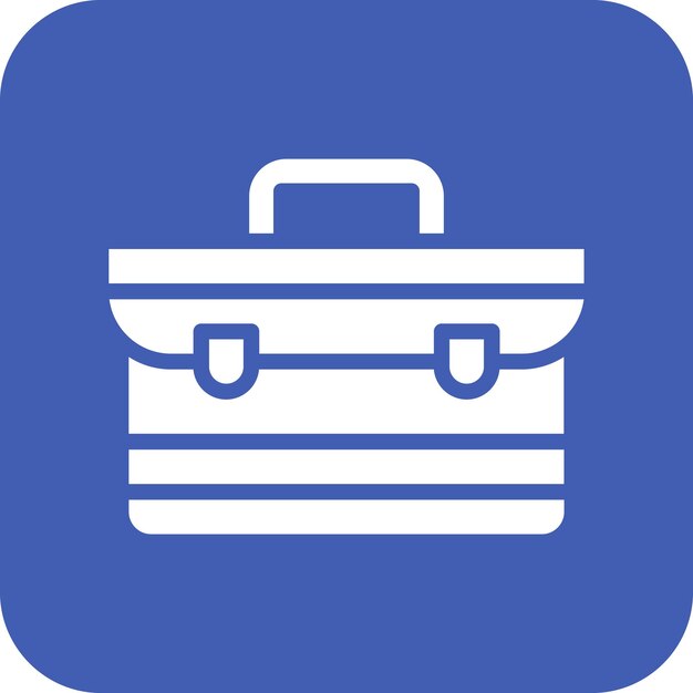 Ilustración del icono vectorial del maletín del conjunto de iconos de papelería de la oficina