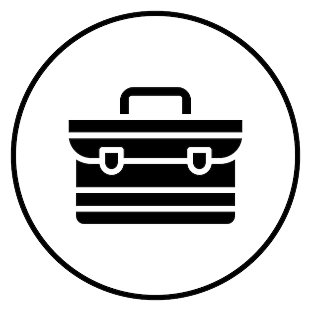 Ilustración del icono vectorial del maletín del conjunto de iconos de papelería de la oficina