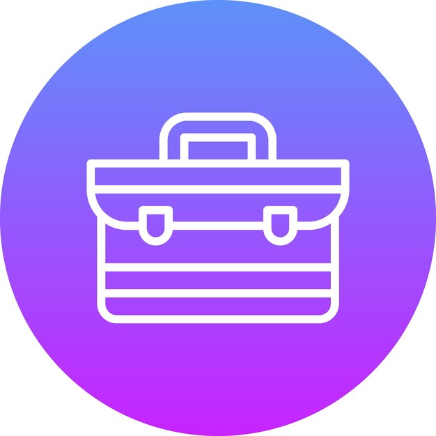 Ilustración del icono vectorial del maletín del conjunto de iconos de papelería de la oficina
