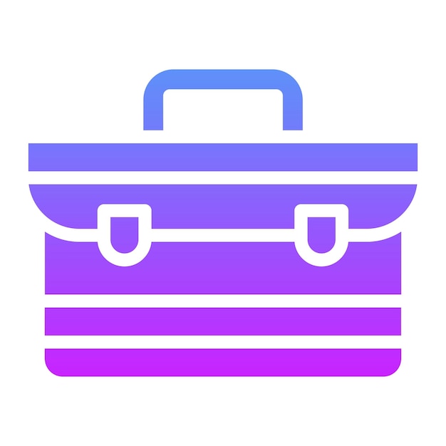 Ilustración del icono vectorial del maletín del conjunto de iconos de papelería de la oficina