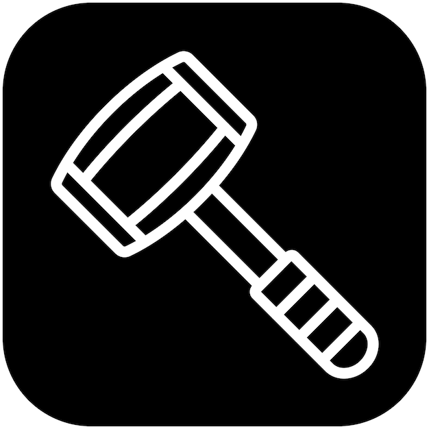 Ilustración del icono vectorial de Mallet del conjunto de iconos de mejoras para el hogar