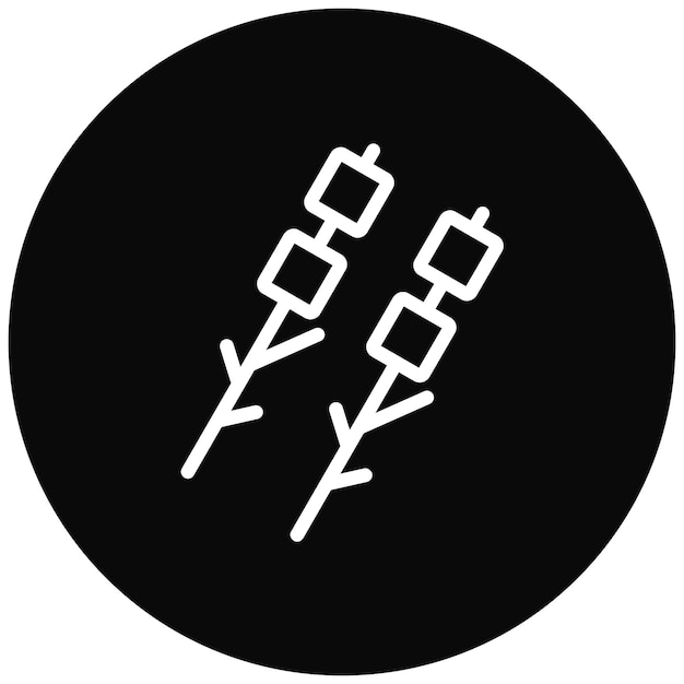 Ilustración del icono vectorial de malvavisco asado del conjunto de iconos de Festa Junina