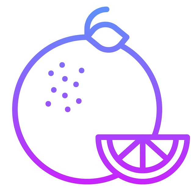 Ilustración del icono vectorial en mandarín del conjunto de iconos de frutas y verduras