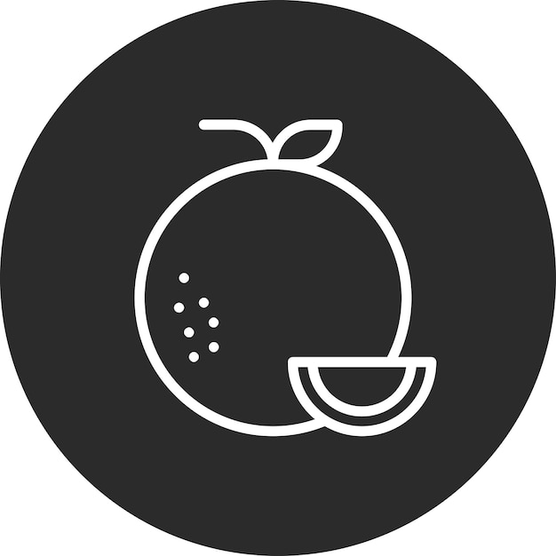 Ilustración del icono vectorial de mandarina del conjunto de iconos de frutas y verduras