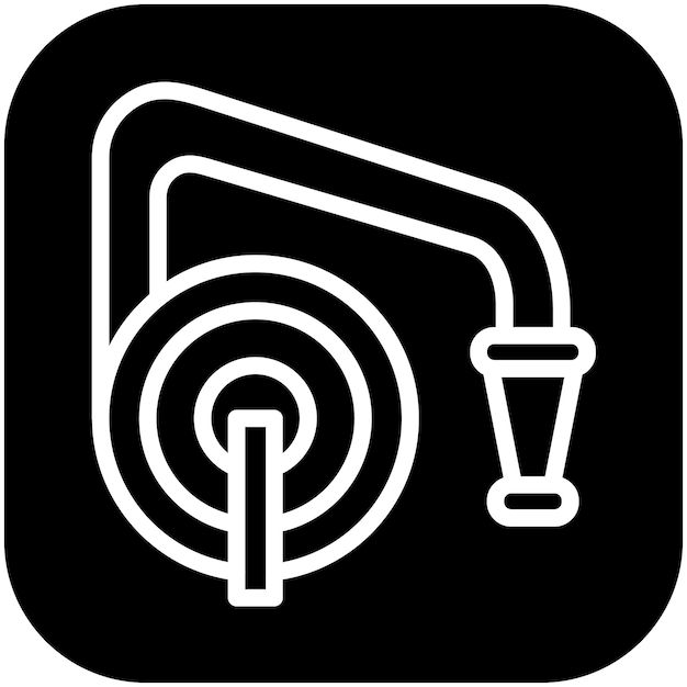 Ilustración del icono vectorial de la manguera de jardín del conjunto de iconos de mejoras para el hogar