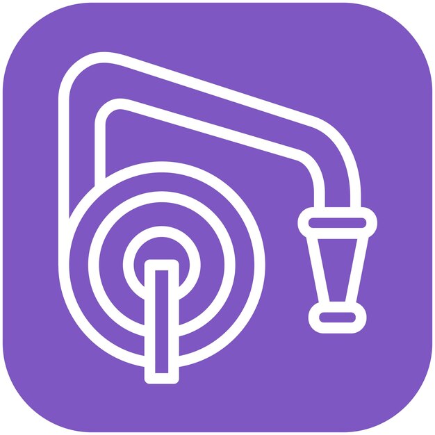 Ilustración del icono vectorial de la manguera de jardín del conjunto de iconos de mejoras para el hogar