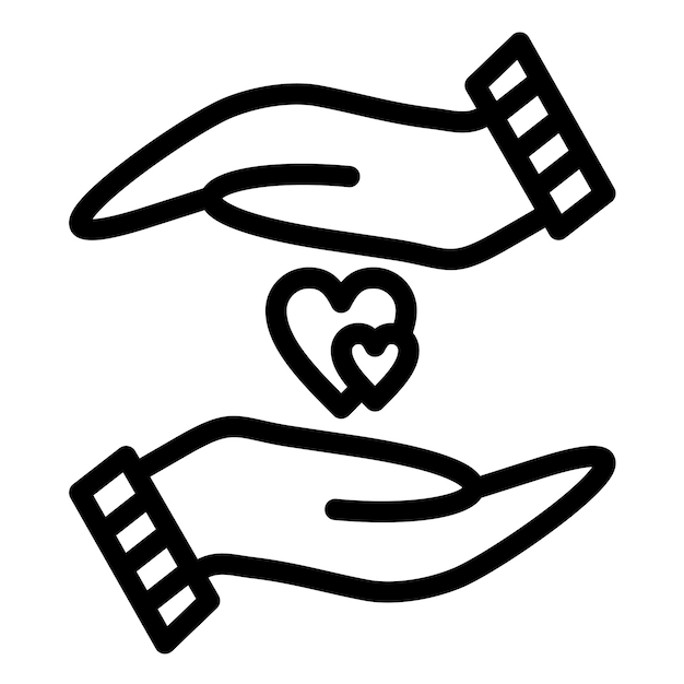 Ilustración del icono vectorial de la mano de ayuda del conjunto de iconos de Amistad