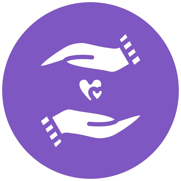 Ilustración del icono vectorial de la mano de ayuda del conjunto de iconos de Amistad