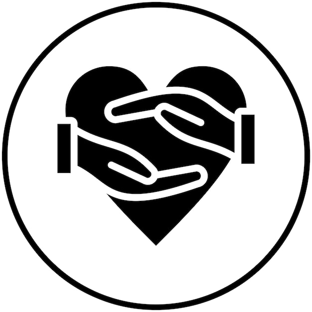 Ilustración del icono vectorial de la mano de ayuda del conjunto de iconos de donaciones