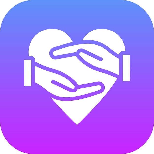 Ilustración del icono vectorial de la mano de ayuda del conjunto de iconos de donaciones