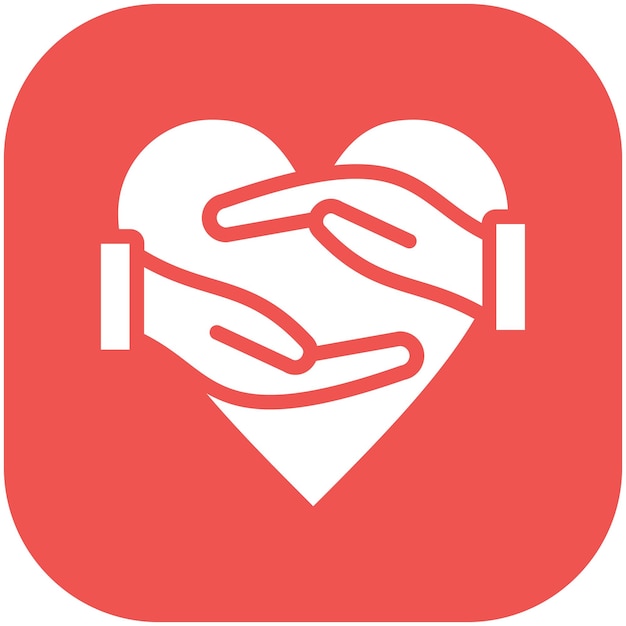 Ilustración del icono vectorial de la mano de ayuda del conjunto de iconos de donaciones