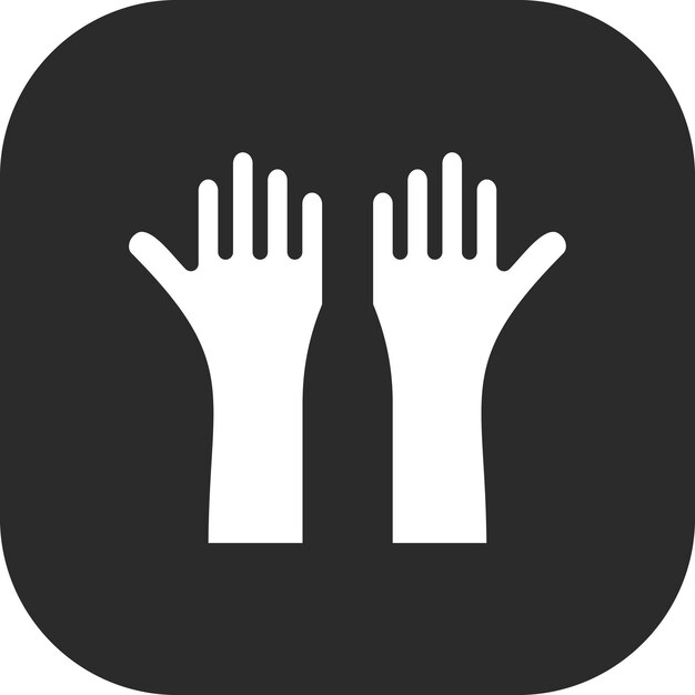 Ilustración del icono vectorial de la mano levantada del conjunto de iconos de comunicaciones
