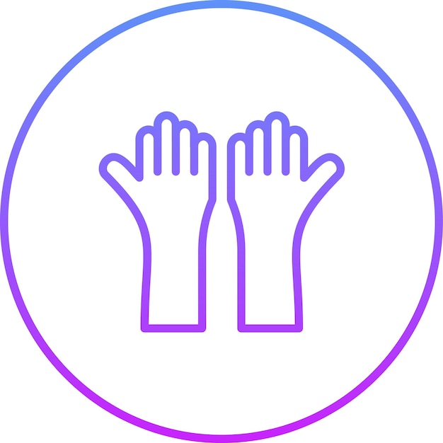 Ilustración del icono vectorial de la mano levantada del conjunto de iconos de comunicaciones