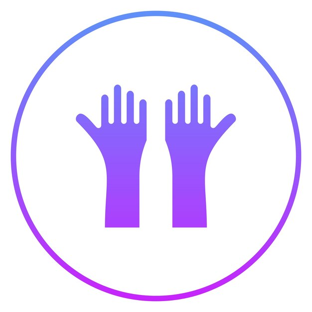 Ilustración del icono vectorial de la mano levantada del conjunto de iconos de comunicaciones