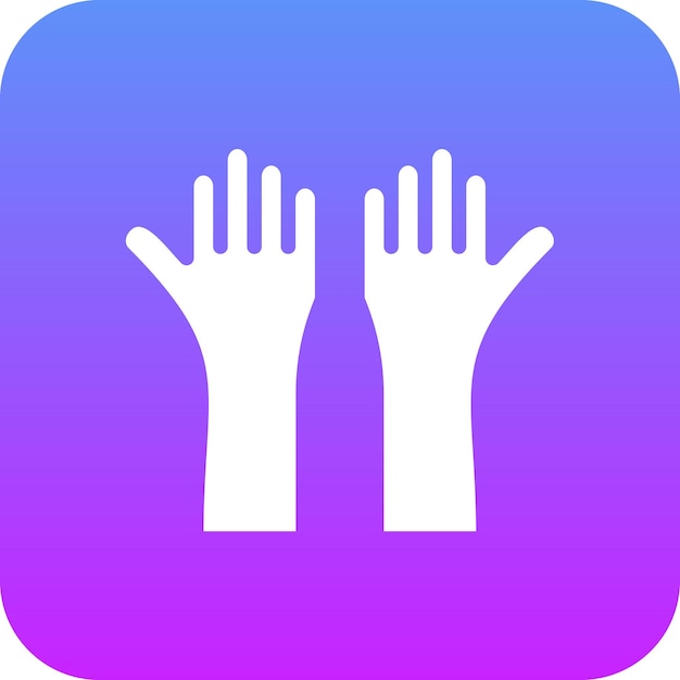 Ilustración del icono vectorial de la mano levantada del conjunto de iconos de comunicaciones