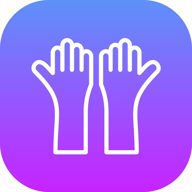 Ilustración del icono vectorial de la mano levantada del conjunto de iconos de comunicaciones