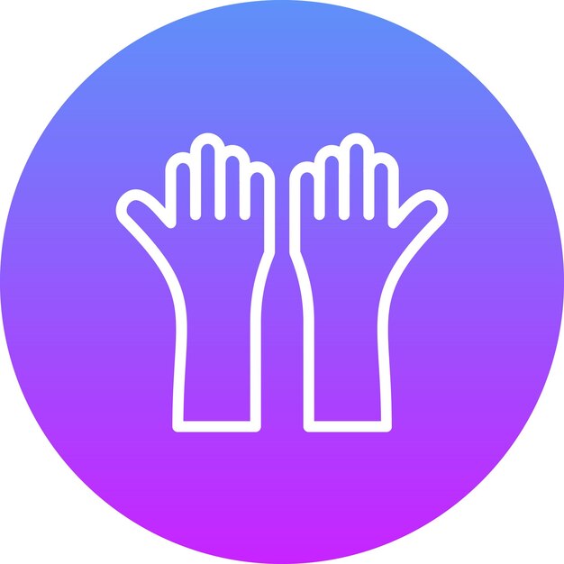 Ilustración del icono vectorial de la mano levantada del conjunto de iconos de comunicaciones
