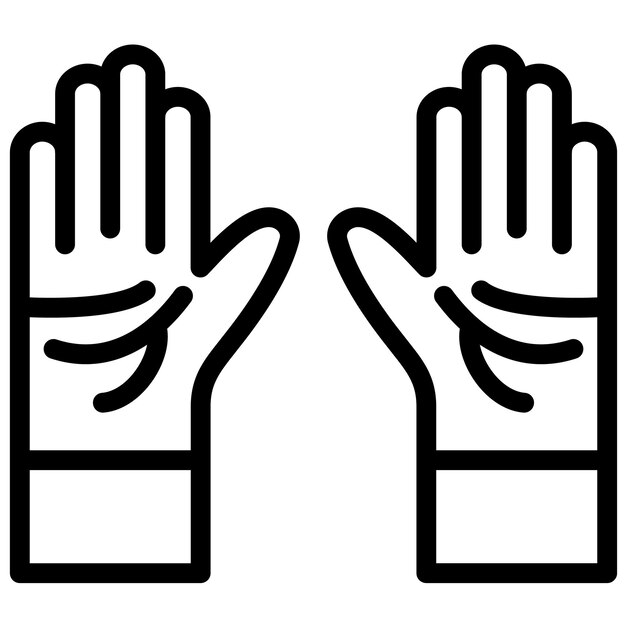 Ilustración del icono vectorial de las manos hacia arriba del conjunto de iconos de donaciones