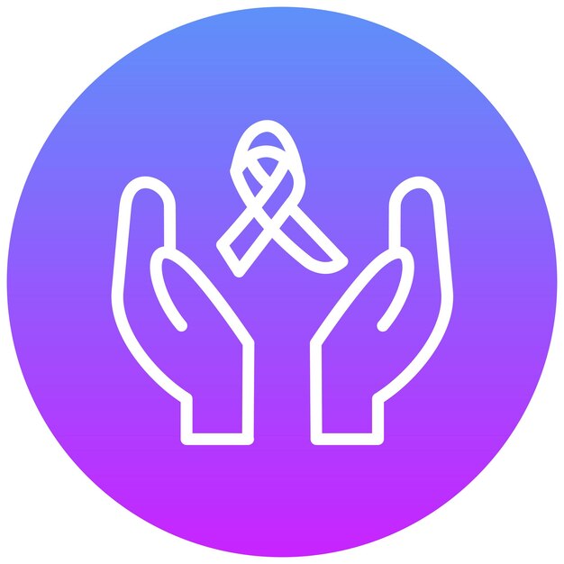 Ilustración del icono vectorial de las manos de curación del icono de quimioterapia