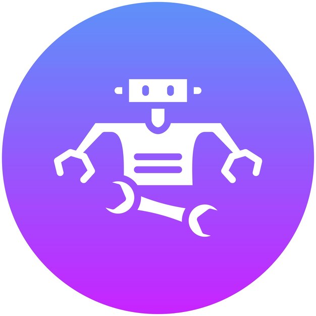 Ilustración del icono vectorial de mantenimiento del conjunto de iconos de robótica
