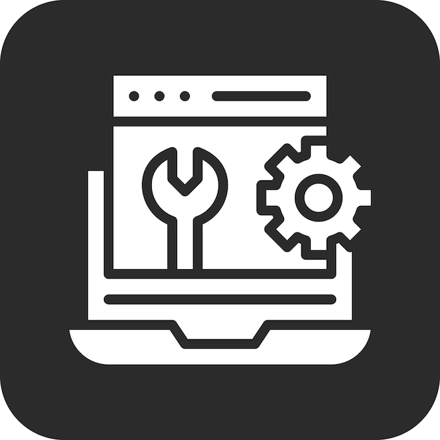 Ilustración del icono vectorial de mantenimiento web del conjunto de iconos de codificación y desarrollo