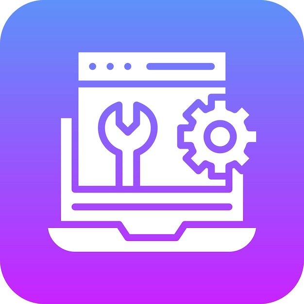 Ilustración del icono vectorial de mantenimiento web del conjunto de iconos de codificación y desarrollo