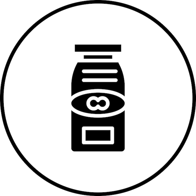 Ilustración del icono vectorial de la mantequilla de maní del icono de la mañana y el desayuno