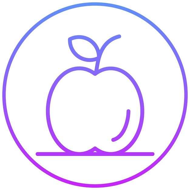 Ilustración del icono vectorial de la manzana del conjunto de iconos de Pilates