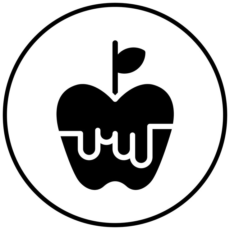 Vector ilustración del icono vectorial de la manzana podrida del conjunto de iconos de corrupción