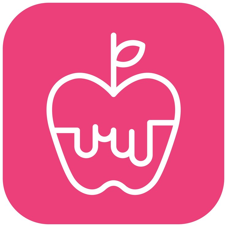 Vector ilustración del icono vectorial de la manzana podrida del conjunto de iconos de corrupción