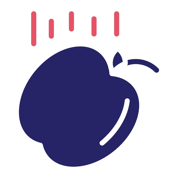 Ilustración del icono vectorial de la manzana que cae del conjunto de iconos de Investigación y Ciencia