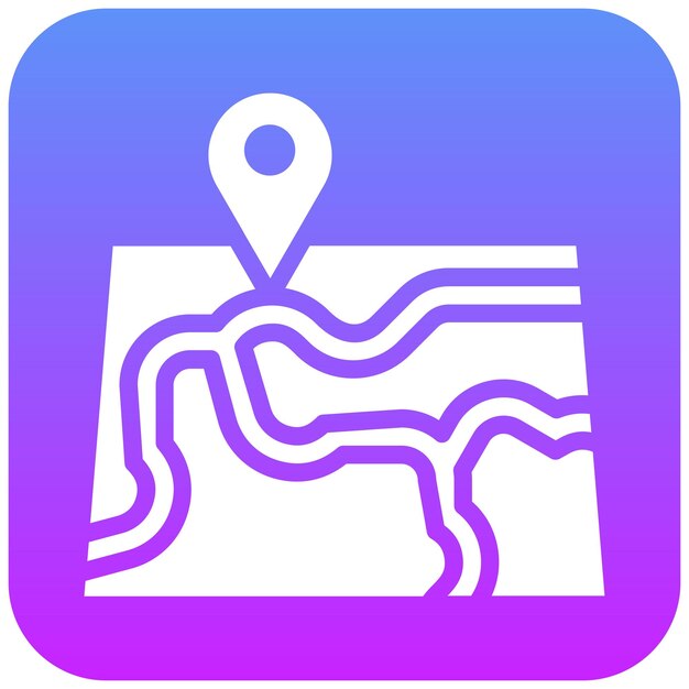 Ilustración del icono vectorial del mapa del conjunto de iconos de pesca