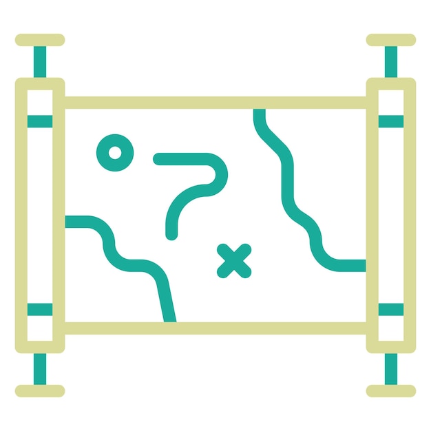 Ilustración del icono vectorial del mapa del ejército del conjunto de iconos militares