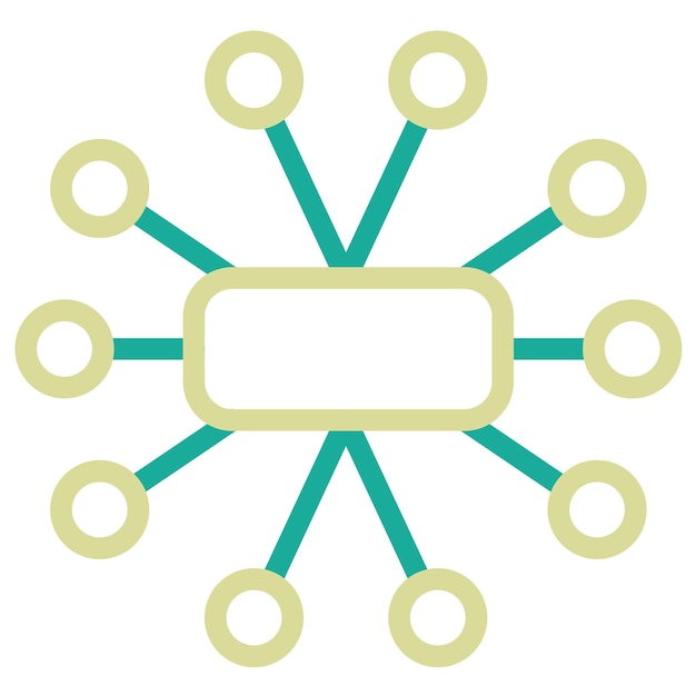 Ilustración del icono vectorial del mapa mental del conjunto de iconos de infografías