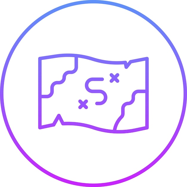 Ilustración del icono vectorial del mapa pirata del conjunto de iconos piratas