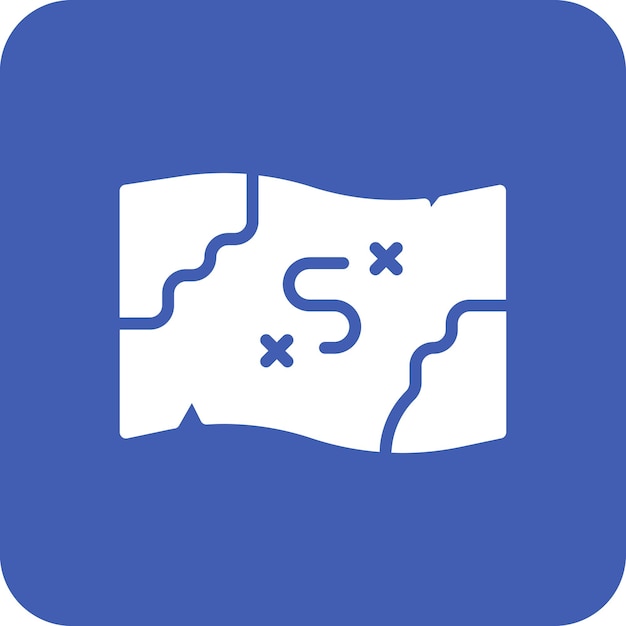 Ilustración del icono vectorial del mapa pirata del conjunto de iconos piratas