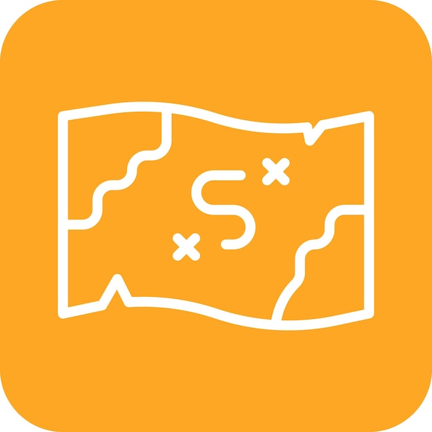 Ilustración del icono vectorial del mapa pirata del conjunto de iconos piratas