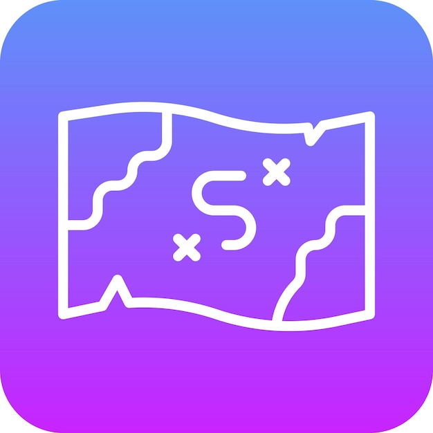 Ilustración del icono vectorial del mapa pirata del conjunto de iconos piratas